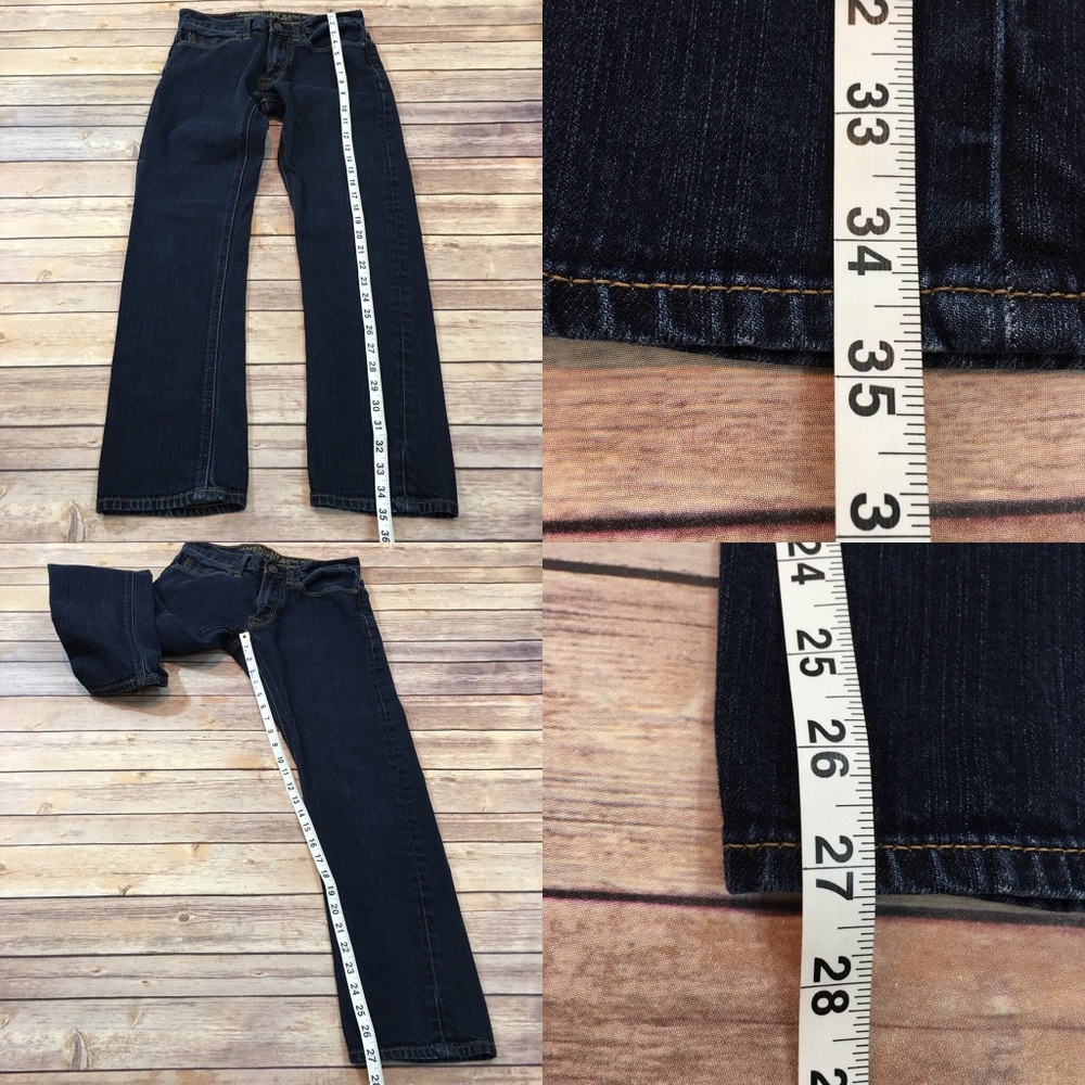 SOLD 26x28 AE Men’s Dark Wash Slim Leg Denim Jeans - Picture 2 of 8